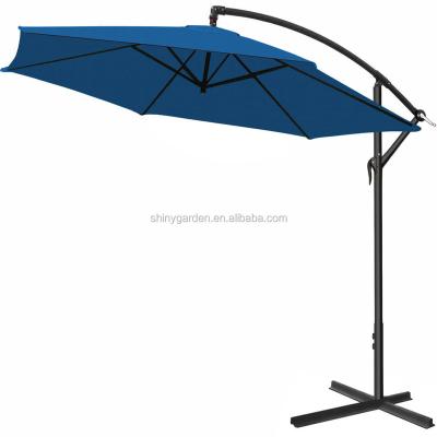 China Traditional Steel 10ft Outdoor 8ribs Patio Cantilever Umbrella, Outdoor Banana Umbrella, Hanging Umbrella for sale