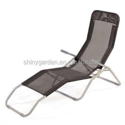 China Modern Outdoor Cream Sunchair Recliner Recliner Sun Rocker Furniture Garden Extended Folding Chair for sale