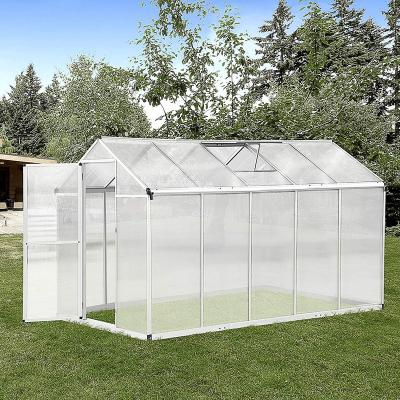 China Modern 10'L*6'W walk-in greenhouse with ventilation and rain gutter for water collection for sale