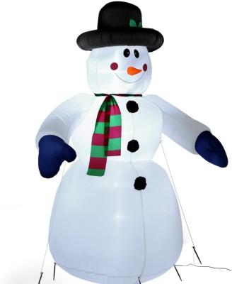 China Inflatable Christmas 190T 60g Polyester Snowman Inflatable 240cm Indoor and Outdoor Winter Lights with 20 LED Christmas Lights for sale