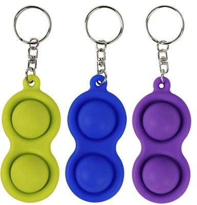 China Kids Push Toy Custom Silicone Keychain Children's Hand Sensory Adult Simple Toys Dimple Fidget Toy Stress Noise Relief for sale