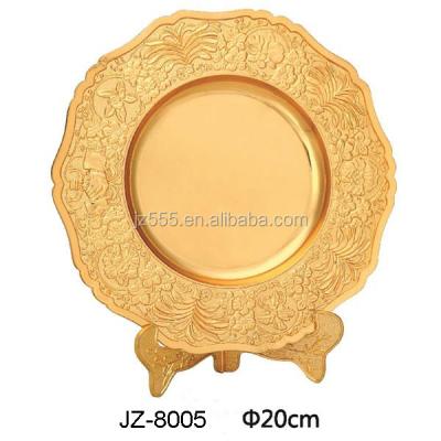 China Europe souvenir golden empty metal plates for sale