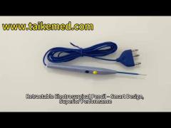 ISO Retractable Electrosurgical Pencil Disposable Cautery With Stainless Steel Tip