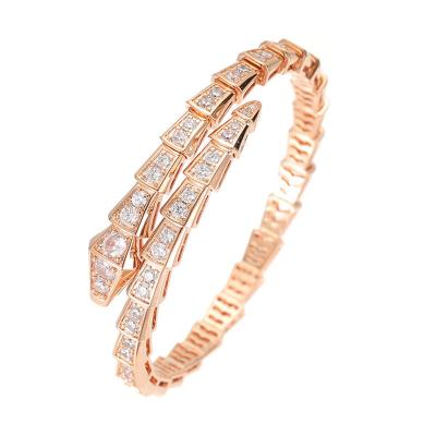 China Link Design New Arrival Style Jewelry Promotional Luxury Rose Gold Plated Bangle Snake Bracelet Excellent For Woman for sale