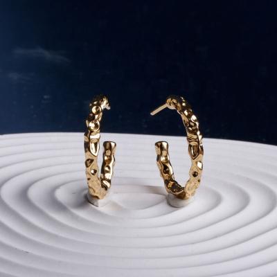 China Wholesale Polished Fine Jewelry Sterling Silver Charm Hoop Earrings Latest Design 2022 Trendy 925 Fashion Jewelry for sale