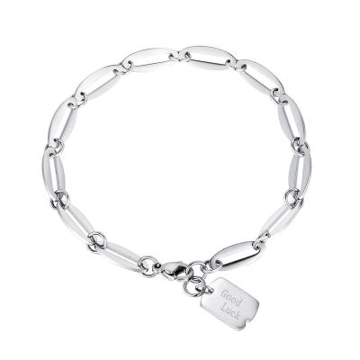 China Stainless Steel FASHIONABLE Geometric Square Jewelry Ins Brand Good Luck Charm Women's Bracelet Gift for sale