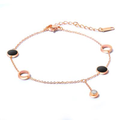 China Trendy Personality Wholesale Fashion Jewelry Fashion Jewelry Black Acrylic Hollow Fringe Women's Anklet Chain for sale