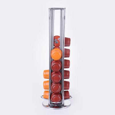 China Caffitaly Coffee Capsule Stand Storage Viable Rotating Rack for 40 Nespresso Packets for sale