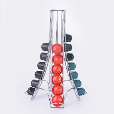 China YZ1368C Metal Tower Viable Type Coffee Capsule Holder for 40 Nespresso Packs for sale