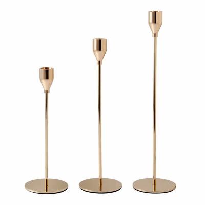 China Home Decoration Retro living room ornaments Metal gold candlestick home decoration for sale