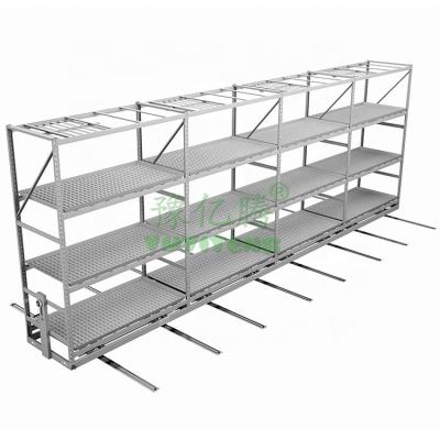 China Movable Tiered Mobile Grow Vertical Hydroponic Growing Racks Systems For Greehouse for sale