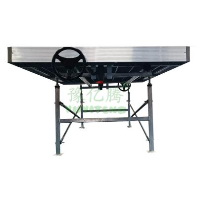 China Vegetable Fruits Flowers Vertical Growing Stand 4' x24' Double Layer Hydroponic Flood Rolling Bench for sale