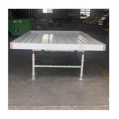 China Easily Assembled 2022 New Agricultural Greenhouse System 4*8ft Ebb And Flood Rolling Bench for sale