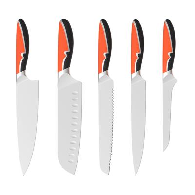 China Custom 5 Pcs Kithcn Knife Set 5cr15 Stainless Steel Viable Chef Knives Slicing Bread Santoku Boning Knife for sale