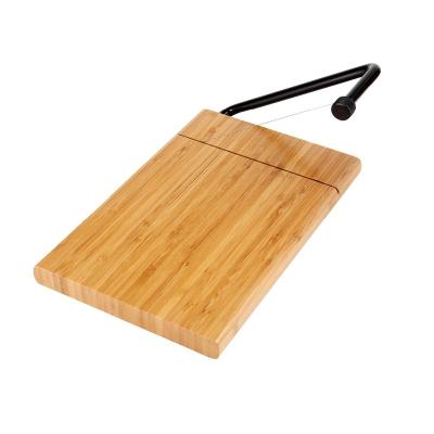 China Sustainable Bamboo Cheese Slicer Wire Cheese Slicers Cutting Board Charcuterie Tips for sale