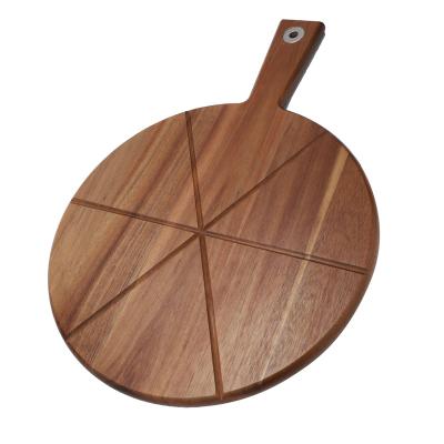 China 12 Inch Cutting Board Serving Tray Cheese Paddle Board Charcuterie Boards Viable Custom Acacia Wood Pizza Skin for sale