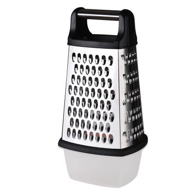 China Viable Box Graters With Container Stainless Steel 4 Sides Kitchen Slicer Shredder Zester Grater Parmesan for sale