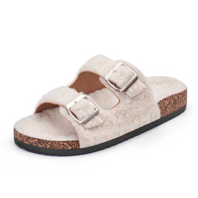 China 2022 Breathable Men's And Women's Slide Flat Sandals Two Straps Buckle Slip On Slides Arch Support Synthetic Fur Garden Shoes for sale