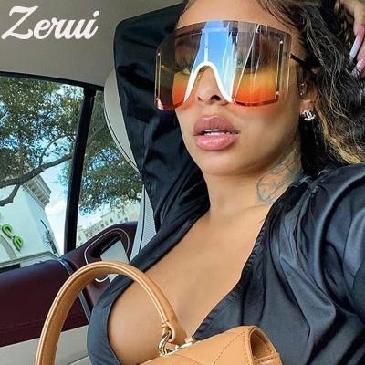 China Fashion Sunglasses 2020 Fashion Women Men's Oversized Sunglasses Big Eyeglasses Big Frame Fashionable Glass Sun Glasses for sale