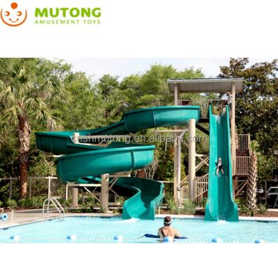 China Water Parks 3 Tubes Water Play Fiberglass Slide For Kids / Adults Water Play for sale