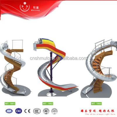 China Stainless And Galvanized Steel Pipe Outdoor Playground Large Stainless Steel Open Slide for sale