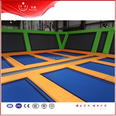 China Galvanized Steel+spring+pp kids sky zone trampoline park indoor jumping park with slam dunk on sale for sale