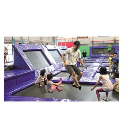 China Large Galvanized Steel+spring+pp indoor trampoline with basketball hoop, ball pool, foam pit, dodgeball arena for sale