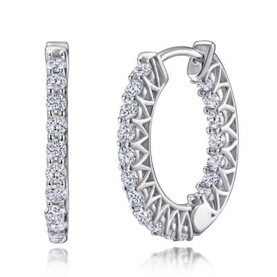 China Vintage Earring Jewelry 925 Sterling Silver Cubic Zirconia Big Circle Earring for sale