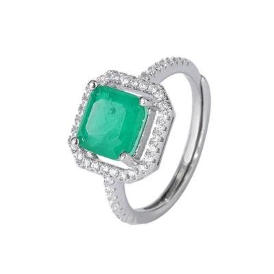 China Fashion TRENDY Jewelry Green Custom Wedding Ring Women 925 Sterling Silver Rings for sale