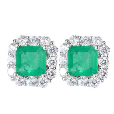 China Green Vintage Best Quality Jade Designer Stud Earrings Women Gold Plated Jewelry for sale