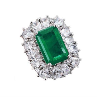 China Factory direct wholesale price copper alloy vintage Emerald Rings Jewelry Women for sale