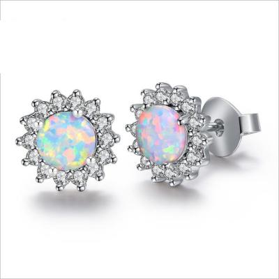 China Vintage Jewelry Sun Flower Earrings 925 Sterling Silver Women Stud Earrings For for sale