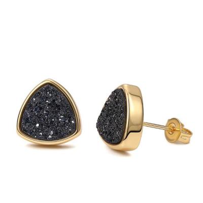 China Vintage Ear Studs Geometry Gold Inlay Hot Tub Lovers Ear Studs Male And Female Earrings for sale