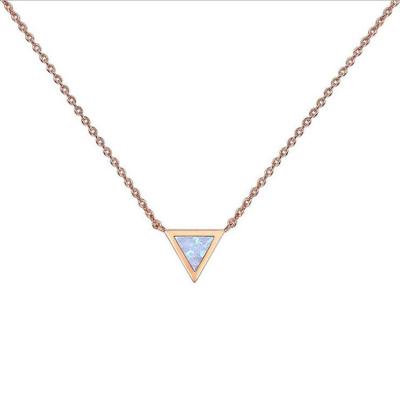 China TRENDY triangle necklace jewelry necklace women blue opal girls girls shape blue opal necklace for sale