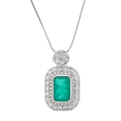 China Vintage Design Nice Green Emerald Jewelry Necklace Best Option for sale