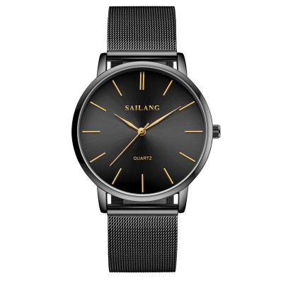 China Hot Selling Simple Water Resistant Amazon Stainless Steel Woman And Man Couple Quartz Watch for sale