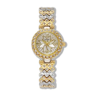 China Luxury Hiphop Women Bling Stainless Steel Iced Out Quartz Diamond Watch Bands For Ladies for sale