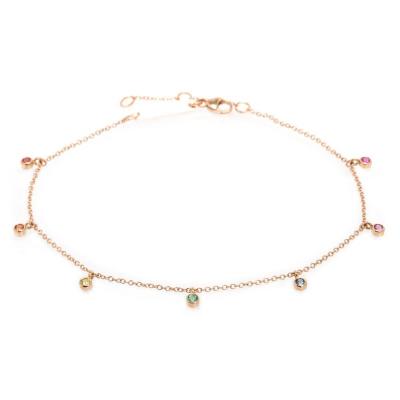 China Bracelet 2019 2019 Chica Wholesale Fashion Jewelry Rainbow color stone gold charm dangling dangling bracelets for sale