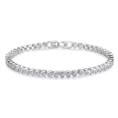 China Unisex White Women Diamond Tennis Bracelet Chica Wholesale Fashion Jewelry Mens A.C.A. for sale