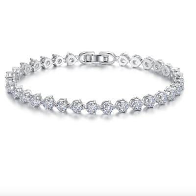 China Chica Hot Sale Fashion Jewelry White Elegant Tennis Women's Zircon Women's Bracelet D.C.A. Chain Bracelet for sale