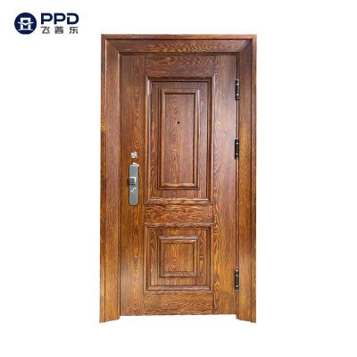 China Modern factory direct sale luxury and elegant styles beautiful with security system cheap exterior steel door for sale