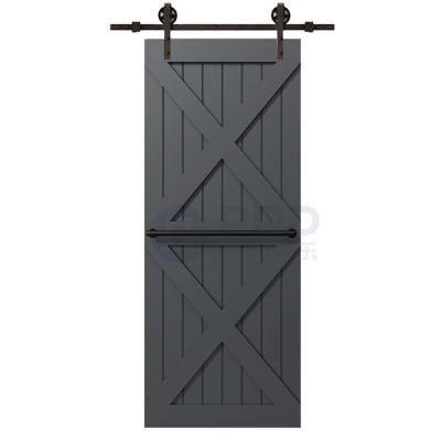 China Push and Pull Modern PPD Simple Design Style Bathroom Solid Wood Barn Door for sale