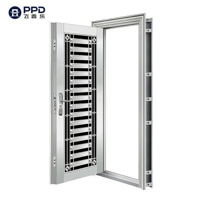 China High quality luxury main exterior security grill door design stainless steel glass door anti-theft for sale