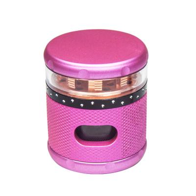 China New Transitional Colorful Design 63mm 4 Layer Metal Grinder Tobacco Spice Herb Grinder Smoking Aluminum Alloy Accessories for sale