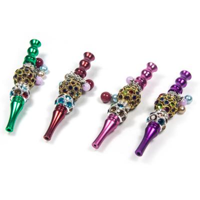 China Fashion Metal Pipes New Arrival Diamond Colorful Creative Aluminum Smoking Minimalist Tobacco Pipe for sale