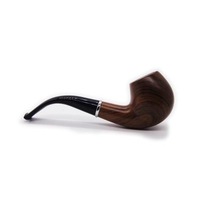 China Resin Tobacco Pipe Filter Metal Ring Style Smoke Smoking Imitate Wood Pipe for sale