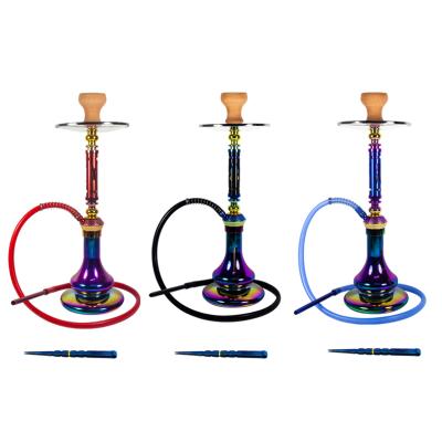 China Transient Wholesale New Style Arabic Hookah Set Shisha Multicolor Glass Aluminum Hookah Rainbow Smoking Accessories for sale