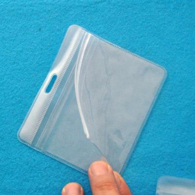 China China Custom Transparent PVC Document Sleeve ID Card Sleeve Frosting Effect for sale