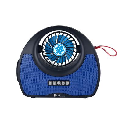 China Super Portable Solar Fm Radio Speaker Stereo Sound Light Torch Wireless Speaker With Adjustable Fan for sale