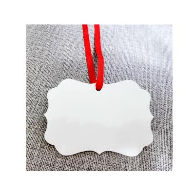 China One Sided Personalized Sublimation White Aluminum Christmas Ornament Benelux Blank Ornaments for sale